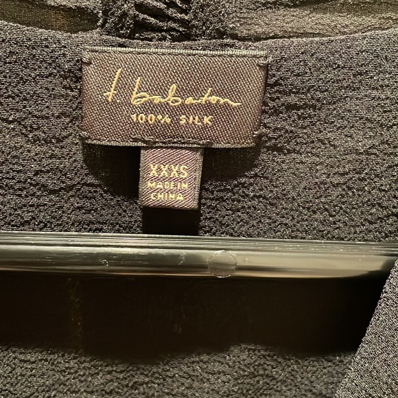 t babaton women’s black silk shortsleeeved blouse size XXXS - Picture 2 of 7